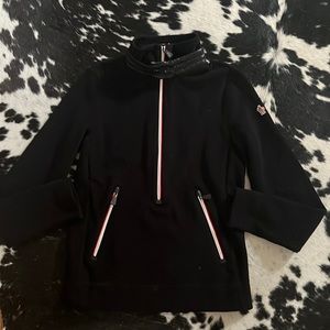 NWT  Moncler Grenoble Quilted Fleece Turtleneck Black Sweater